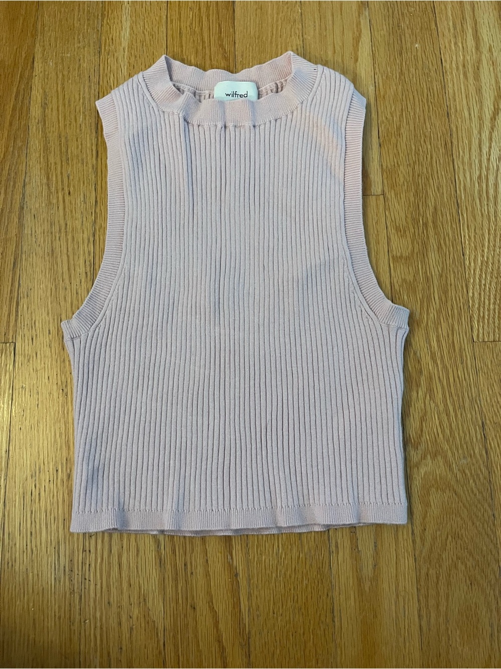 Wilfred Ribbed Mock Neck Tank - Blush Pink